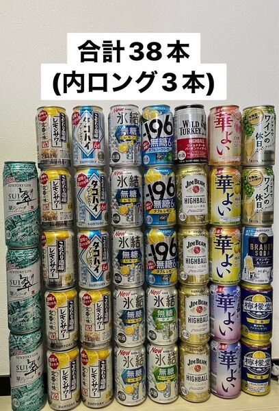 チューハイ・ハイボール 詰め合わせ38本セット(ロング缶3本)人気銘柄多数!