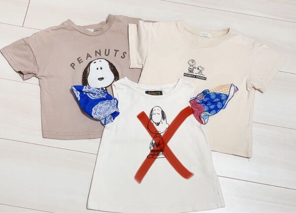 スヌーピーTシャツ2枚セット 80cm PEANUTS 半袖