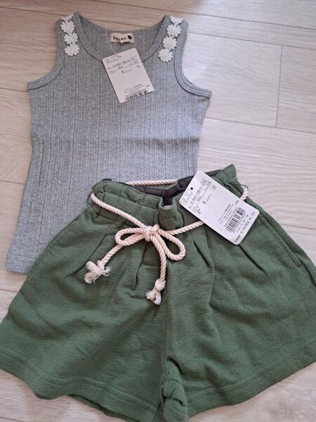 新品 80 タンクトップ ショートパンツ セット