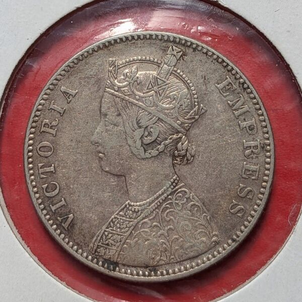 イギリス領インド ルピー銀貨 ヴィクトリア女王 1884年、 銀貨 イギリス 古銭 硬貨 外国古銭 コイン