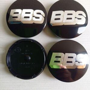 BBS ホイールセンターキャップ 4個セット シルバーブラック 56mm