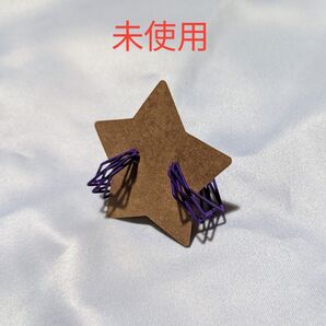 ピアス 5連スクエア パープル (未使用)