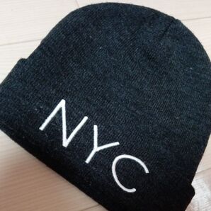 NYC ニット帽 ブラック