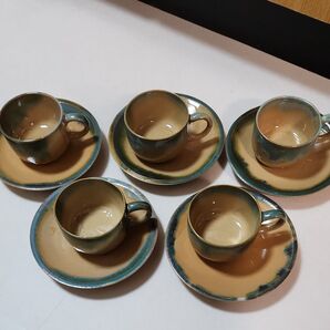 陶器カップ&ソーサー 5客セット まとめ売り