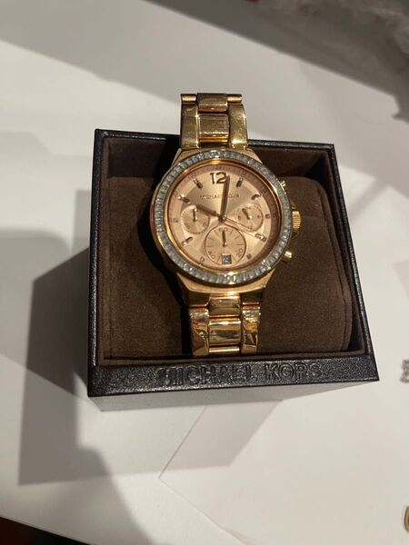 MICHAEL KORS 腕時計 ピンクゴールド ラインストーン レディース