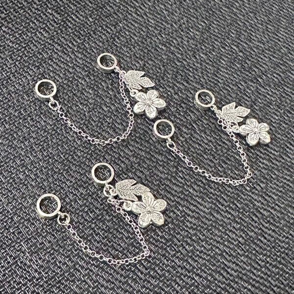 【3個セット】 花 ロンデルチェーンパーツ ブレスレットパーツ 金属パーツ