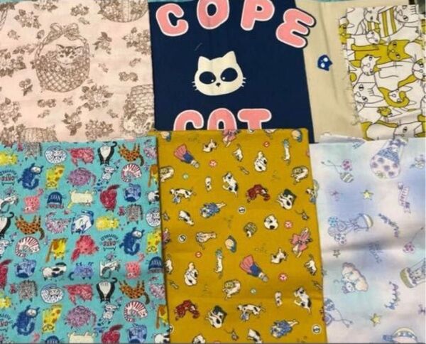 猫柄 生地 まとめ売り シーチング オックス はぎれ ねこ 猫 ネコ セット