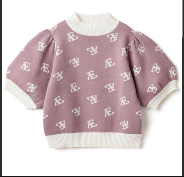 【今月破棄のためお値下げ】grl ロゴモックネックパフスリーブニットトップス M