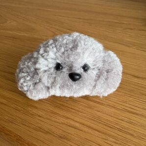 ハンドメイド トイプードル グレー キーホルダー