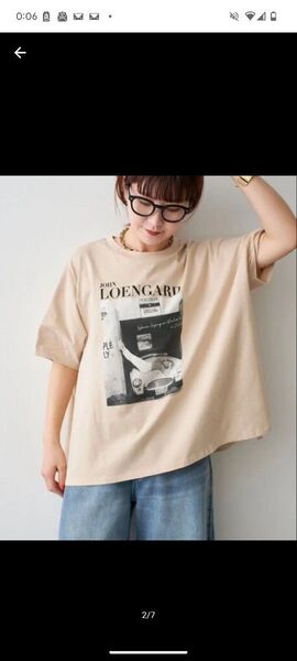 【新品】スピックアンドスパン GOOD ROCK SPEED フォトドルマンTシャツ ベージュ