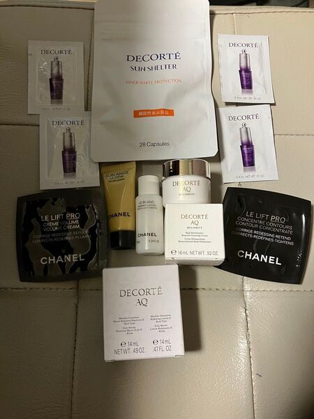 コスメデコルテ AQ化粧水と乳液とクレンジングクリーム シャネル CHANELサブリマージュやリポソームアイセラム サンプル12個