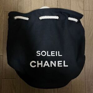 シャネル CHANEL ノベルティショルダーバッグ 巾着バッグ プールバッグ キャンバス ブラック ポーチ