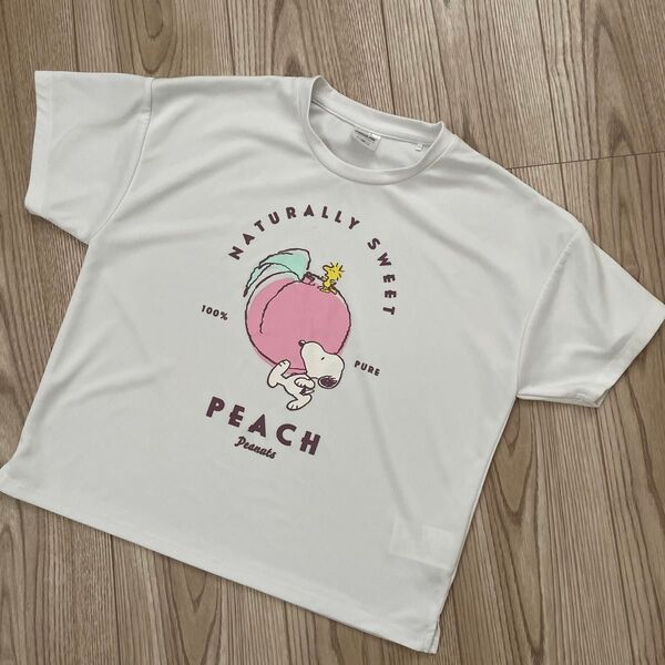 PEANUTS スヌーピー ピーチ 半袖 Tシャツ 130センチ 汚れあり