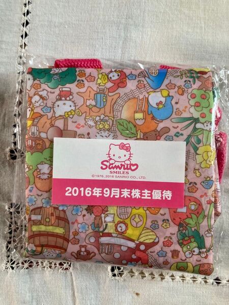 サンリオキャラクター勢揃い2016株主優待レア入手困難*エコバッグトートバッグ*キティタキシードサムポムポムプリンand more