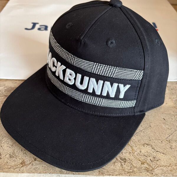 新品 ジャックバニー JACK BUNNY キャップ ゴルフ 帽子 グレンチェック パーリーゲイツ 黒 ブラック