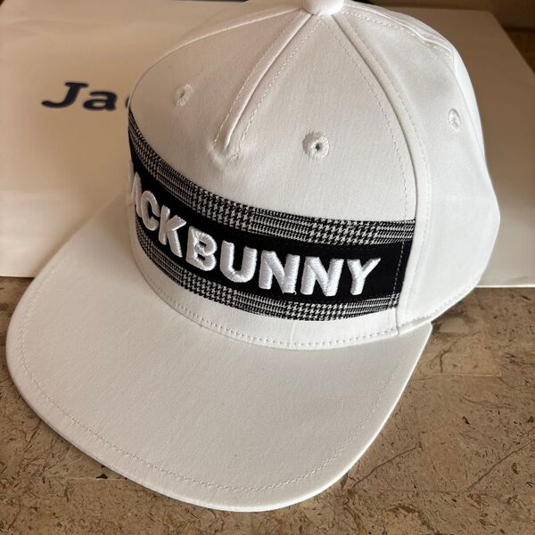 新品 ジャックバニー JACK BUNNY キャップ ゴルフ 帽子 グレンチェック パーリーゲイツ 白 ホワイト