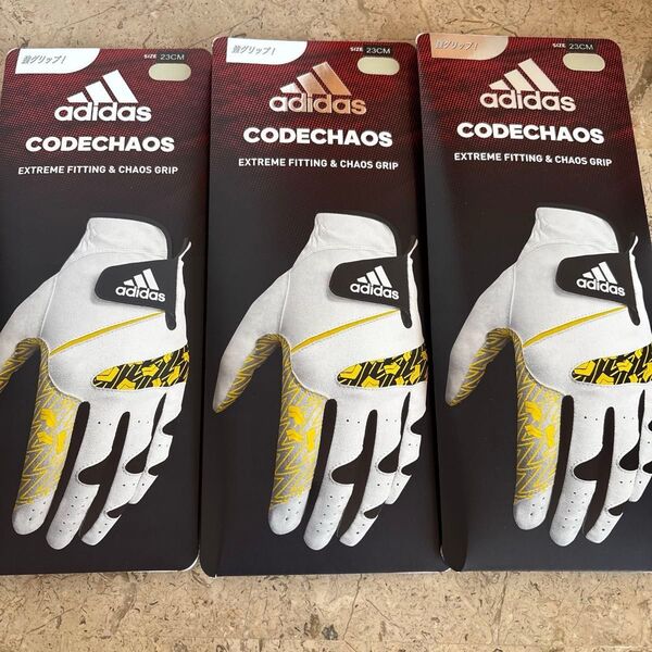 アディダス adidas ゴルフ グローブ コードカオス 3枚 23㎝