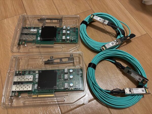 ConnectX-4 Lx 25GbE/10GbE SFP28 デュアルポート 25Gbps AOCケーブル 2セット