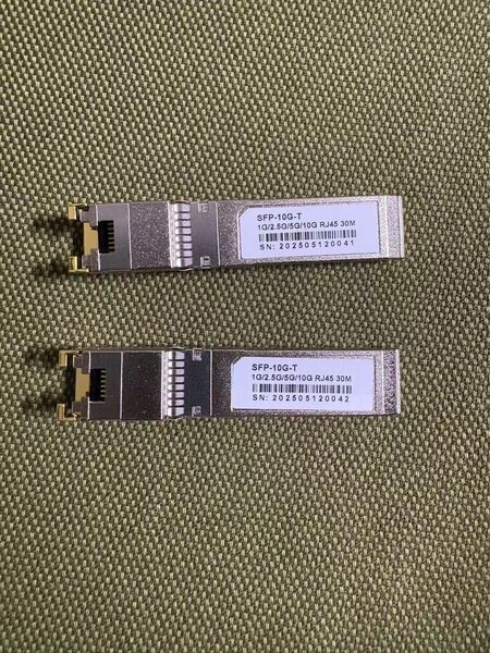 新品 10GBase-T SFP+モジュール 10Gカッパー RJ-45 SFP+ CAT.6a 最大30m 2本セット