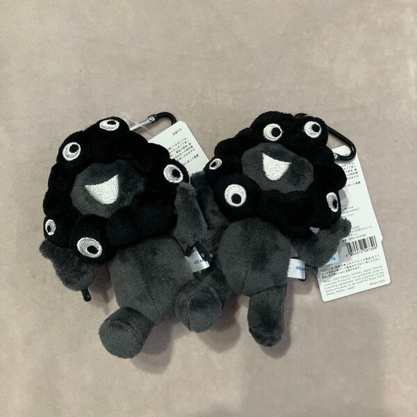【立ち&座り】黒ミャクミャク ぬいぐるみキーホルダー 2種セット大阪万博 カラビナ付きマスコット