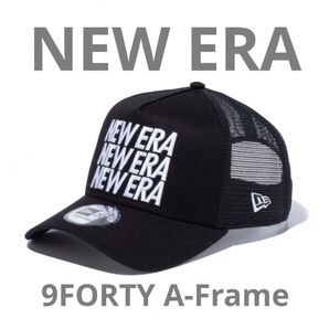 NEW ERA ニューエラ 9FORTY メッシュ トラッカー キャップ 3連 ワードマーク ロゴ 13515876 ブラック 黒
