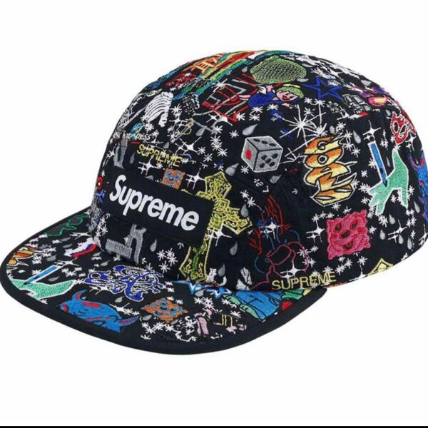 Supreme AOI Embroidered Camp Cap Black キャップ 葵産業 帽子