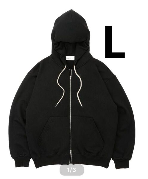 everyone cotton zip up hoodie パーカー ジップ ブラック ジップアップパーカー 黒