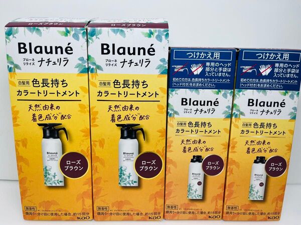 花王 ブローネ ナチュリラ カラートリートメント リライズ 白髪染め ローズブラウン 2セット