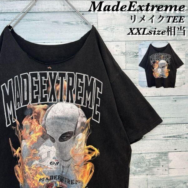 【リメイク】MadeExtreme ヴィンテージ加工 ビッグロゴ Tシャツ ビッグサイズ 2XL