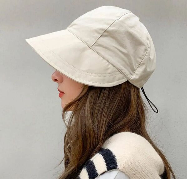 折りたたみ つば広 キャップ 紫外線対策 帽子 ハット 小顔効果 アウトドア UVカット ベージュ 日焼け止め 小顔効果 帽子