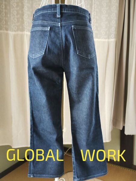 【GLOBAL WORK】デニム 8分丈パンツ レディースLL