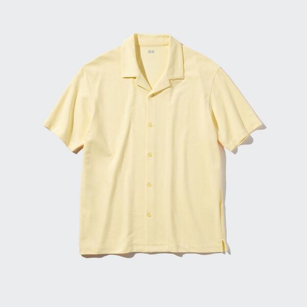 【新品未使用】UNIQLO エアリズムコットンオープンカラーポロシャツ(半袖)Yellow M