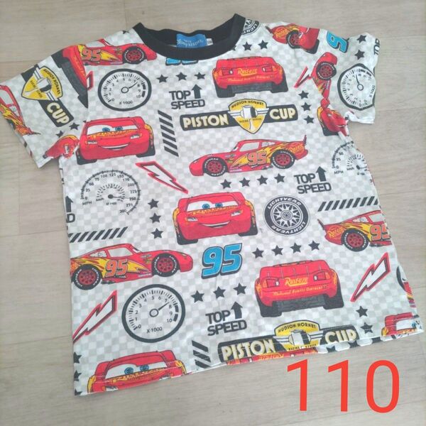 男の子 半袖Tシャツ カーズ 110サイズ キッズ 総柄 ディズニー ライトニングマックイーン 綿100%