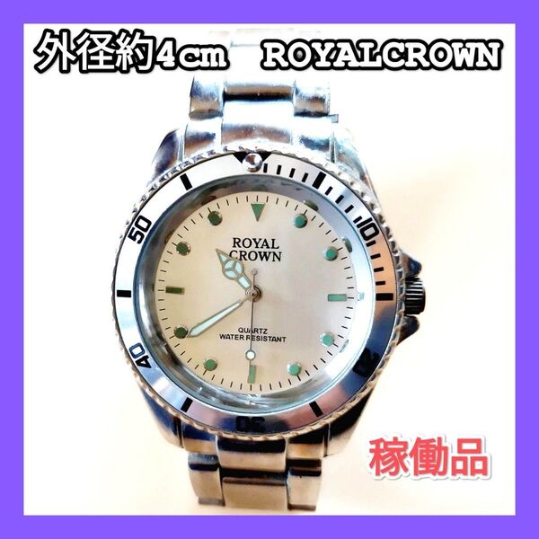 ROYALCROWN RME-012G 稼働品 手元から漂う高級感がデキる男の雰囲気を作りだすシンプル ロイヤルクラウンウォッチ