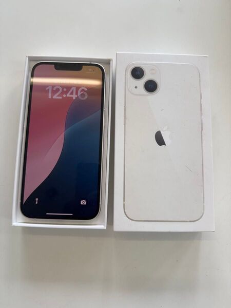 極美品 SIMフリー iPhone13 256GB ホワイト アップル