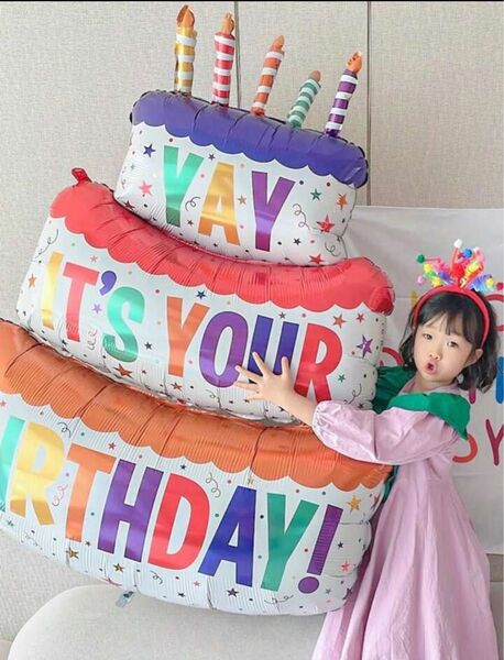 【新品】誕生日ケーキ バルーン 風船 バースデーケーキ デコレーション 推し活 生誕祭
