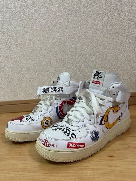 Supreme × NBA × Nike Air Force 1 Mid '07 "White"