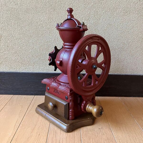 程度美品 カリタ 動輪ミル コーヒーミル 検索 グラインダー kalita ダイヤミル 昭和レトロ アンティーク レッド 小道具
