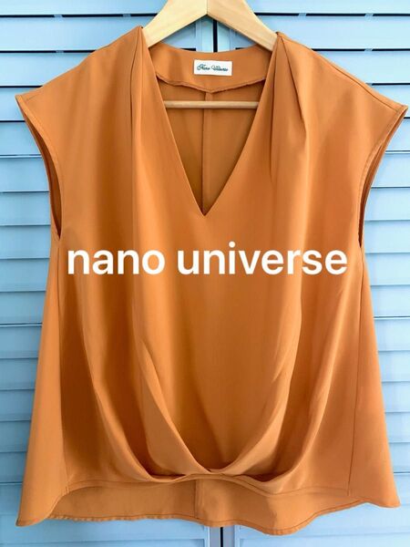 nano universeナノユニバース フレンチスリーブ ブラウス オレンジ カットソー