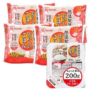 【複数割】アイリスオーヤマ IRIS OHYAMA パックご飯 200g×40個 国産米100% 低温製法米のおいしいごはん