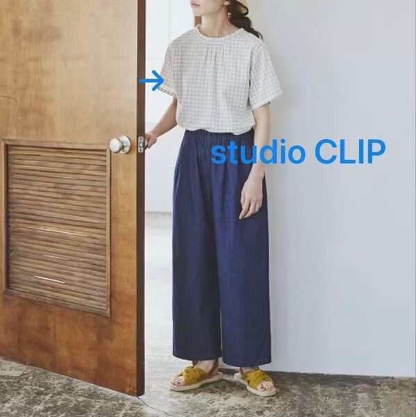シングルガーゼ アソートフリル襟ブラウス アイボリーMサイズ studio CLIP