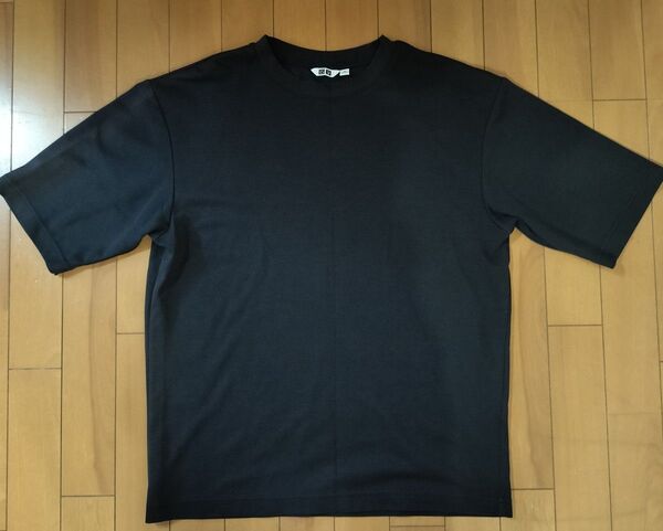 エアリズム オーバサイズ Tシャツ ブラック 5分袖 M UNIQLO ユニクロ 黒