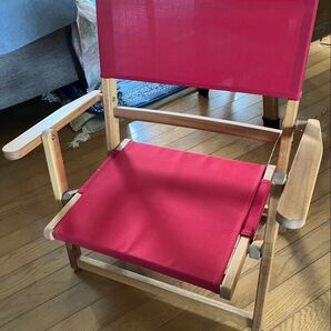 木製ローチェア ニトリ レッド 折りたたみ