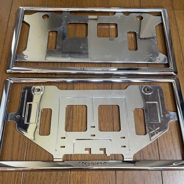 ホンダ HONDA ナンバーフレーム シルバーメッキ 前後セット