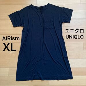 XL ユニクロ/UNIQLO/AIR ism/Tシャツワンピース黒