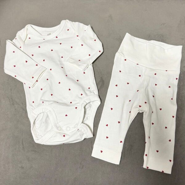 H&M ベビー服 ロンパース レギンス セット 2点セット ハート