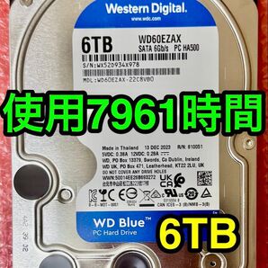 送料無料★使用時間《7961H》6TB★WD60EZAX★WesternDigital/SATA/2023年12月製