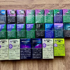 タバコの空箱22個 工作用などに QRコード未使用