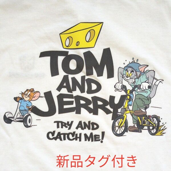 新品タグ付き TOM AND JERRY トムとジェリー ハーフジップTシャツ