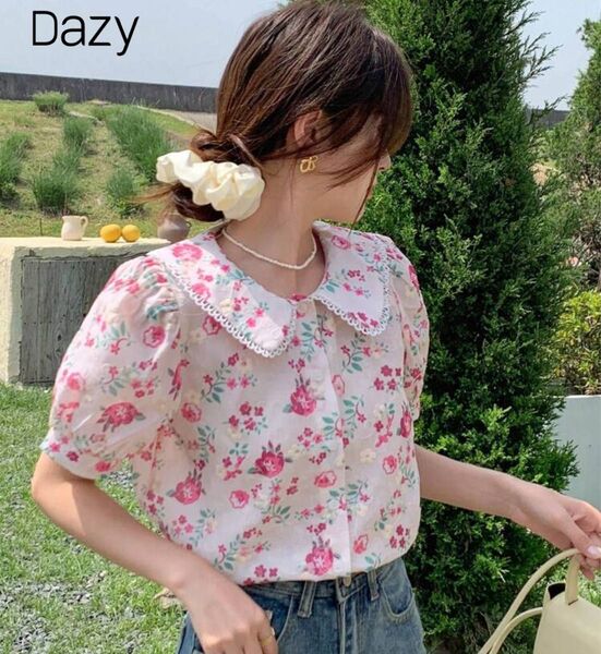 SHEIN Dazy 花柄プリント パフスリーブブラウス